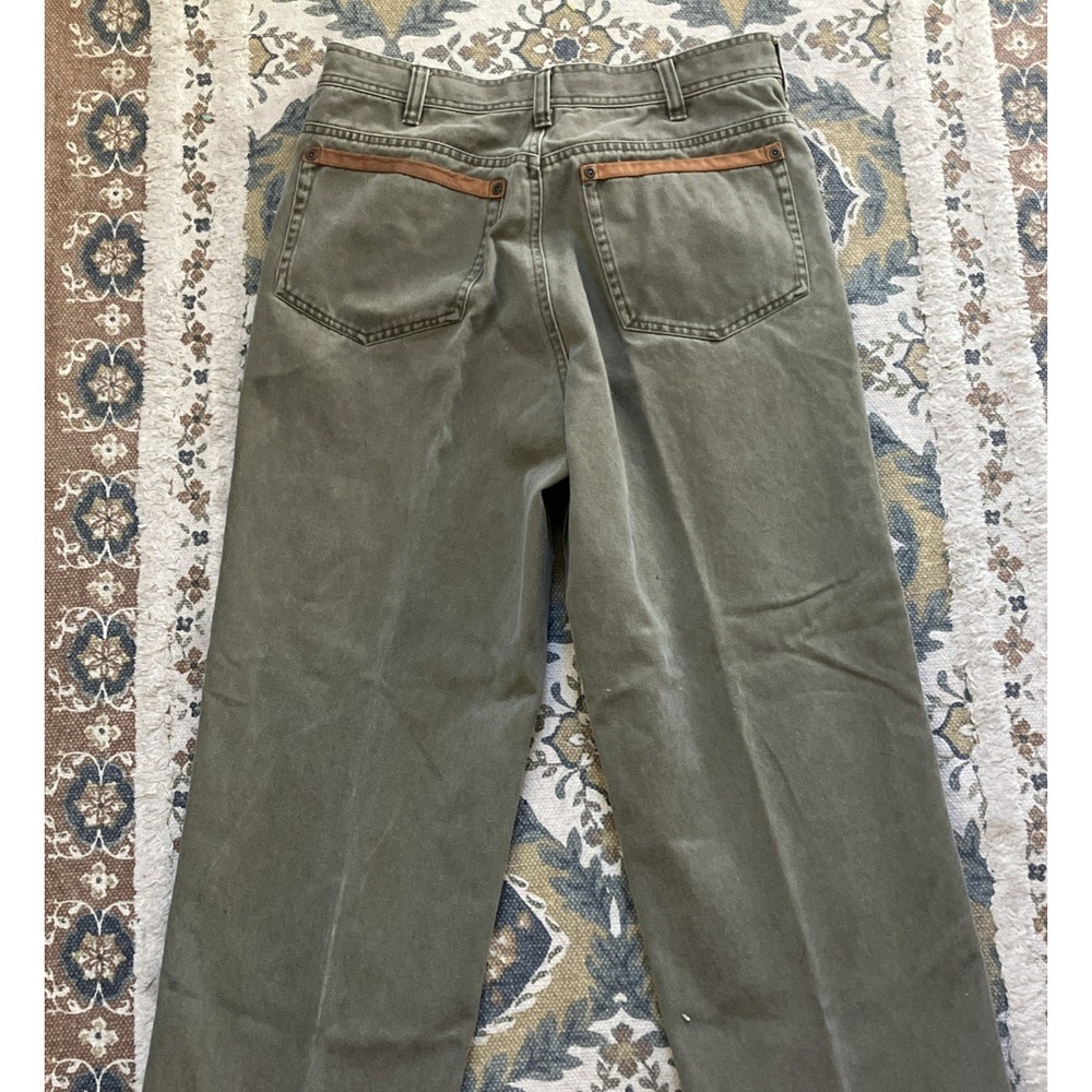 Orvis Denim Work Pants with Suede Leather Trim‎ - 32 Green - Picture 5 of 12